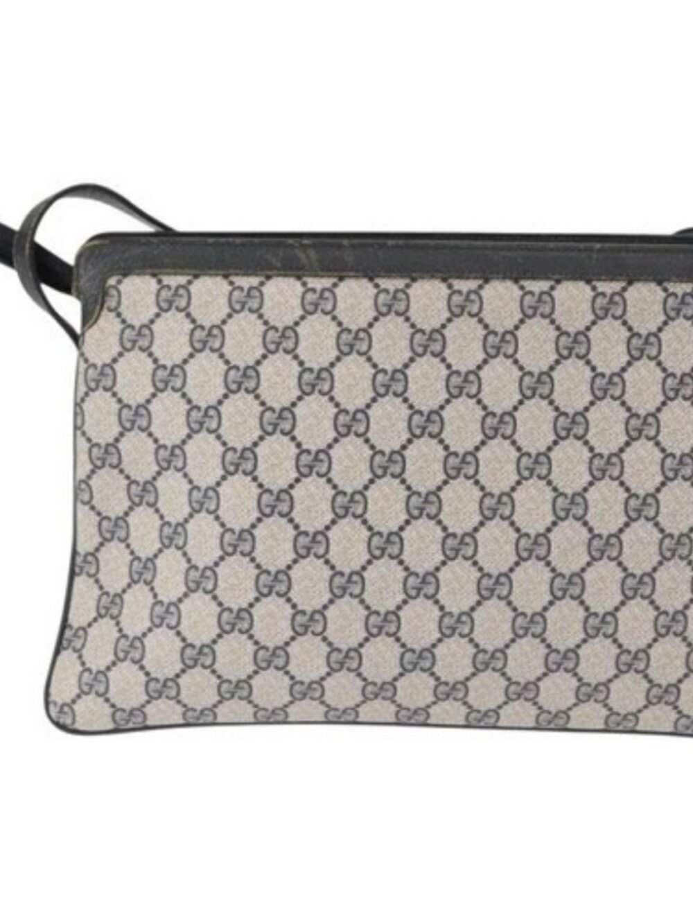 GUCCI GG Supreme Sherry Line Bag PVC Navy Gold Red 14 02 013 Auth 164136 - Picture 2 of 16